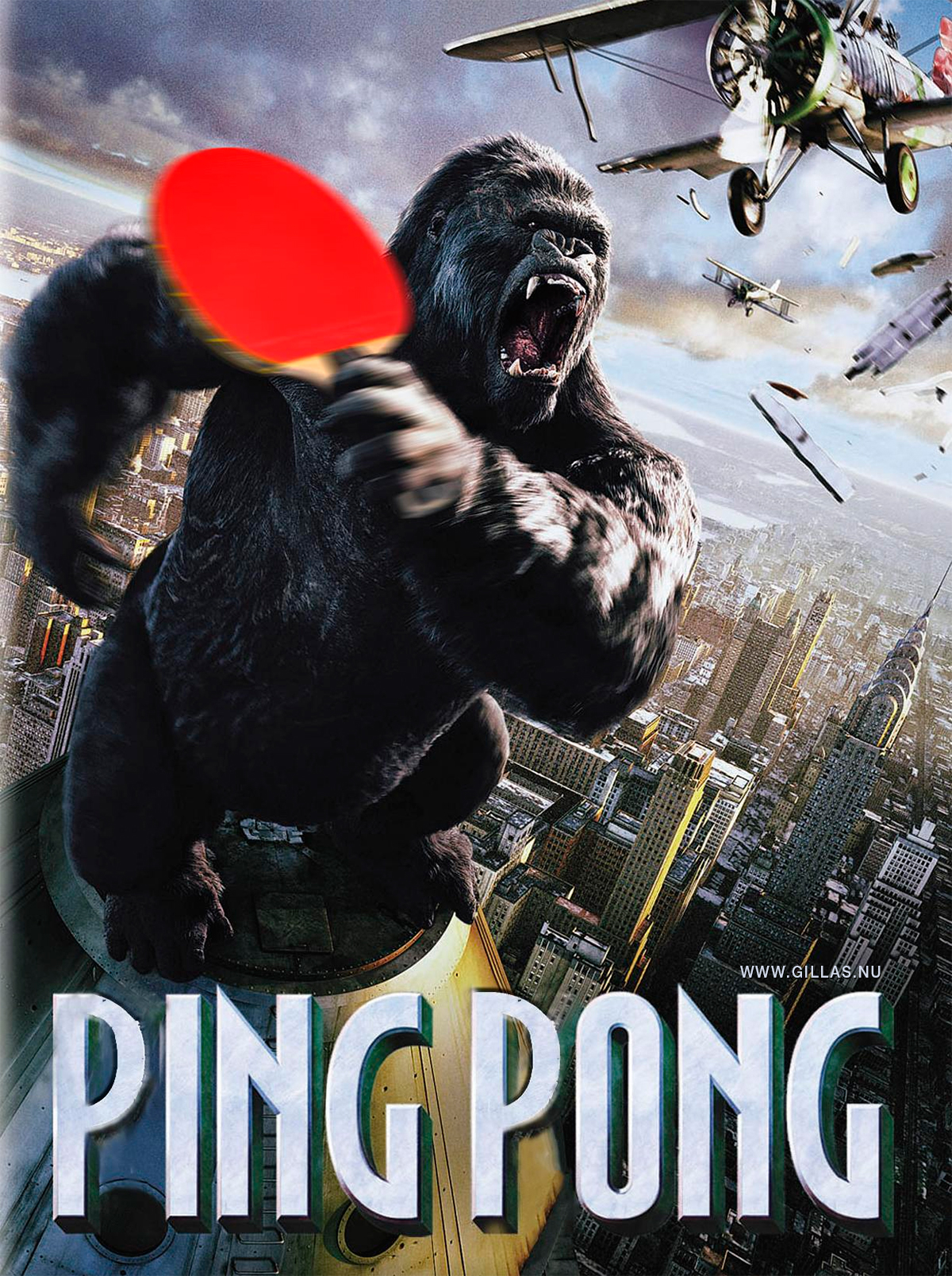 Ordvits i bild - King Kong spelar Ping Pong