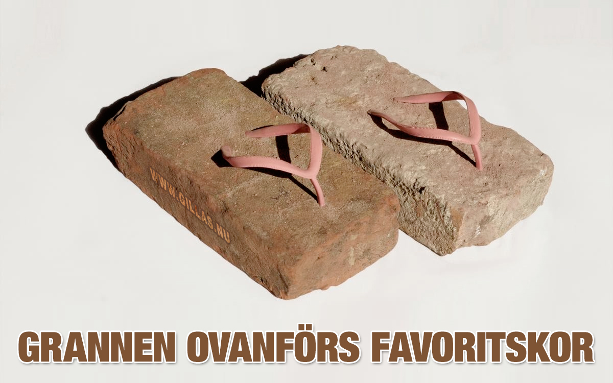 Grannen ovanförs favoritskor - Sandaler av tegelstenar