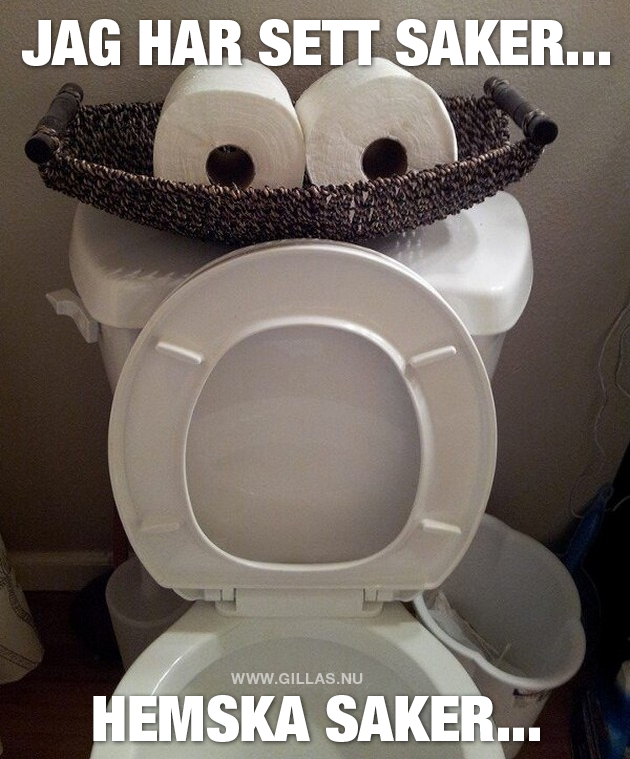 Toalett och toalettrullar som ser ut som ansikte - Jag har sett saker... Hemska saker...