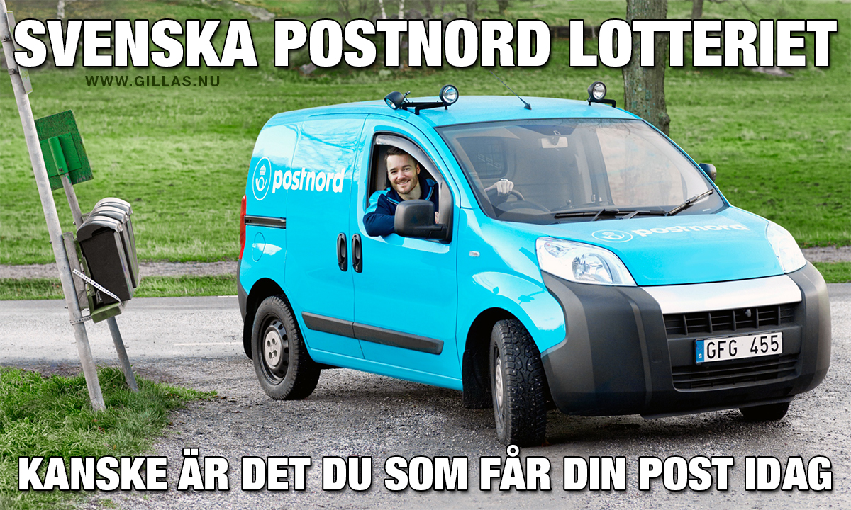 Man i postbil - Svenska PostNord Lotteriet