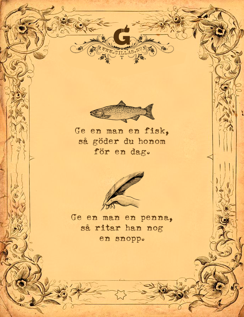 Roligt citat om att ge en man en fisk